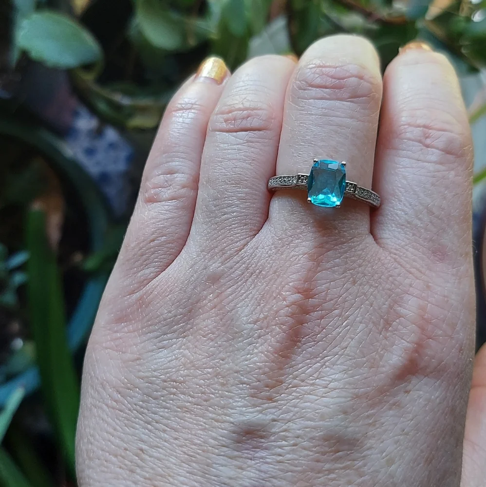 Sky Blue Topaz Ring Size 10 - Picture 2 of 15